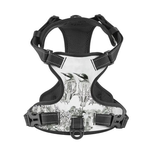 No Pull Dog Harness For Large Dogs Easy Walk Dog Vest Adjustable Collars Harnesses & Leashes Set Breathable Oxford Outdoor Walking Safety Reflective Strip Cute Hummingbird