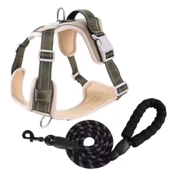 No Pull Dog Harness with Leash Set, Adjustable Reflective Pet Vest Harness for Small Medium Large Dogs, Comfortable Padded Design, Easy Control for Walking, Training, Outdoor Activities, Red