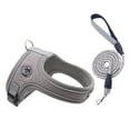 thumbnail image 1 of No Pull Dog Harness and Leash Set Size S, Adjustable Breathable Mesh Reflective Vest Harness with 2 D-Rings for Small Medium Dogs Cats, Saddle Style Pet Harness for Walking, Grey, 1 of 4