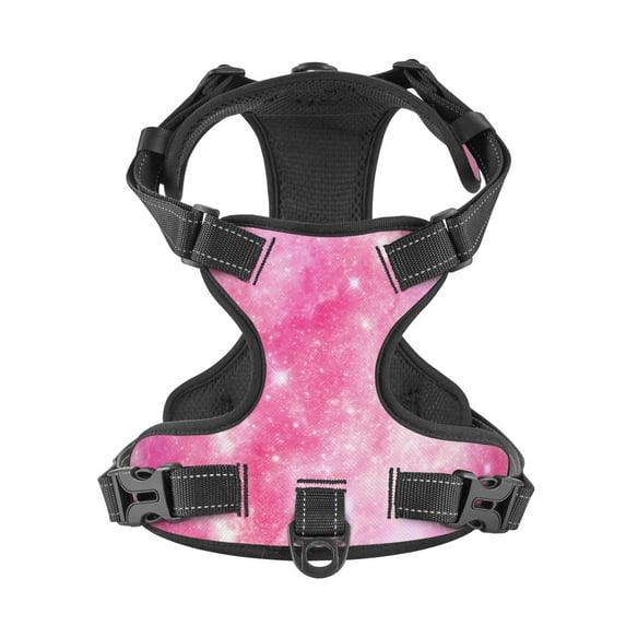 No Pull Dog Harness For Small Dogs Easy Walk Dog Vest Adjustable Collars Harnesses & Leashes Set Breathable Oxford Outdoor Walking Safety Reflective Strip Pink