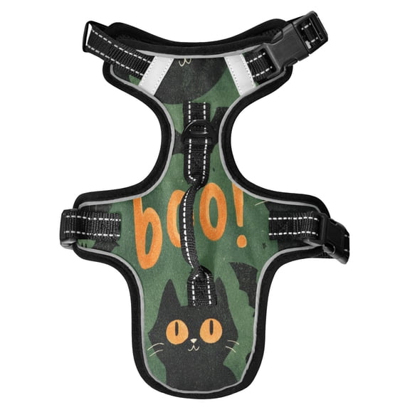 No Pull Dog Vest Harnesses and Escape Proof Cat Harnesses with Leash Set Reflective Adjustable Breathable Soft Padded Pet Vest for Small Medium Dogs Cats Black Cats with Orange Eyes