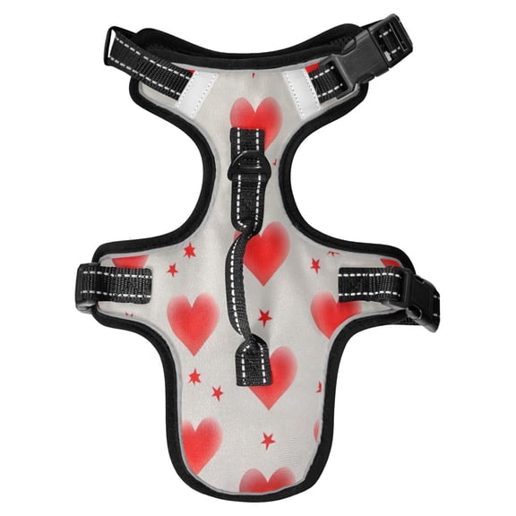 No Pull Dog Vest Harnesses and Escape Proof Cat Harnesses with Leash Set Reflective Adjustable Breathable Soft Padded Pet Vest for Small Medium Dogs Cats Blush Red Love Design