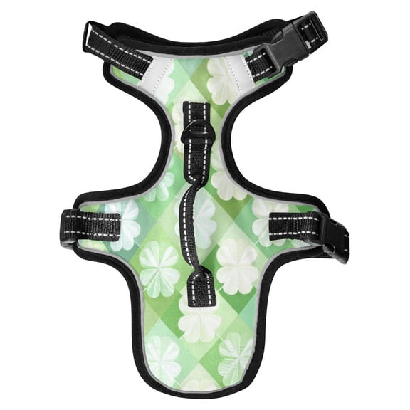 No Pull Dog Vest Harnesses and Escape Proof Cat Harnesses with Leash Set Reflective Adjustable Breathable Soft Padded Pet Vest for Small Medium Dogs Cats Diamond-shaped Four-leaf Clover