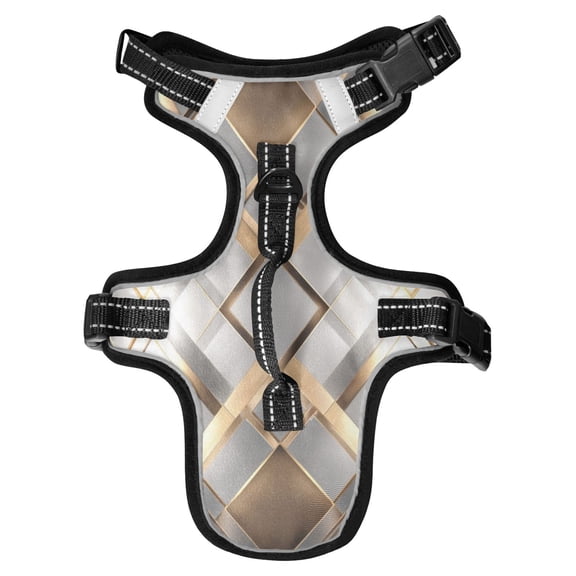 No Pull Dog Vest Harnesses and Escape Proof Cat Harnesses with Leash Set Reflective Adjustable Breathable Soft Padded Pet Vest for Small Medium Dogs Cats Layered Diamond Pattern
