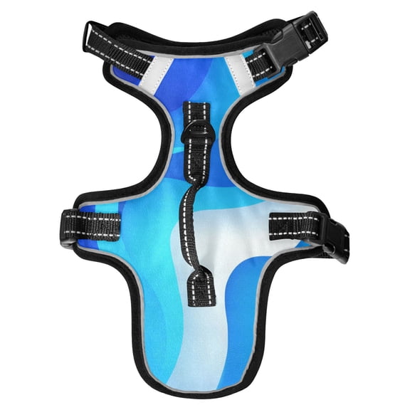 No Pull Dog Vest Harnesses and Escape Proof Cat Harnesses with Leash Set Reflective Adjustable Breathable Soft Padded Pet Vest for Small Medium Dogs Cats Light Blue Flowing River