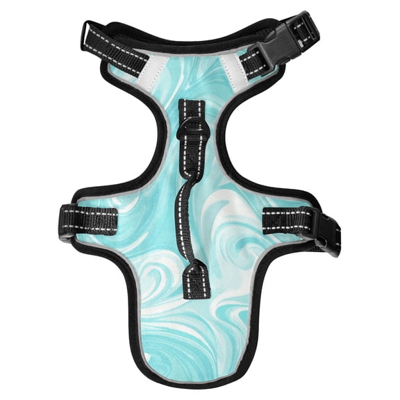 No Pull Dog Vest Harnesses and Escape Proof Cat Harnesses with Leash Set Reflective Adjustable Breathable Soft Padded Pet Vest for Small Medium Dogs Cats Light Blue Smooth Lines