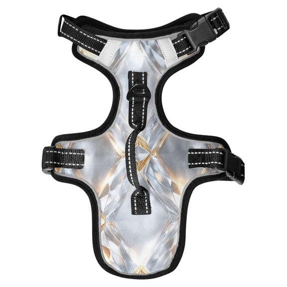 No Pull Dog Vest Harnesses and Escape Proof Cat Harnesses with Leash Set Reflective Adjustable Breathable Soft Padded Pet Vest for Small Medium Dogs Cats Luxe Diamond Weave