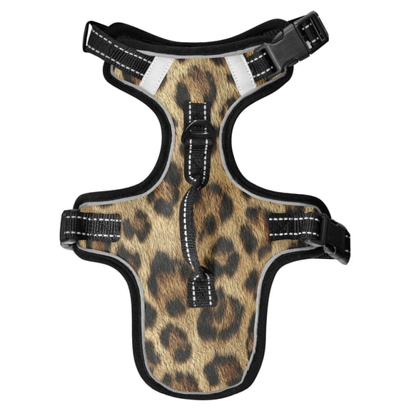 No Pull Dog Vest Harnesses and Escape Proof Cat Harnesses with Leash Set Reflective Adjustable Breathable Soft Padded Pet Vest for Small Medium Dogs Cats Natural Leopard Print