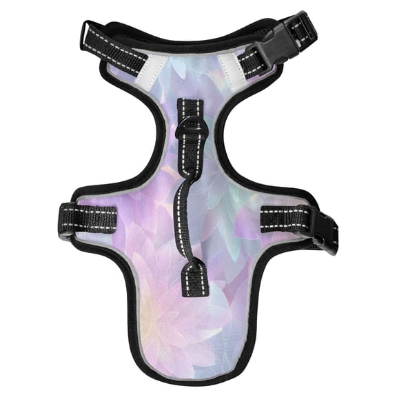 No Pull Dog Vest Harnesses and Escape Proof Cat Harnesses with Leash Set Reflective Adjustable Breathable Soft Padded Pet Vest for Small Medium Dogs Cats Soft Focus Dahlias