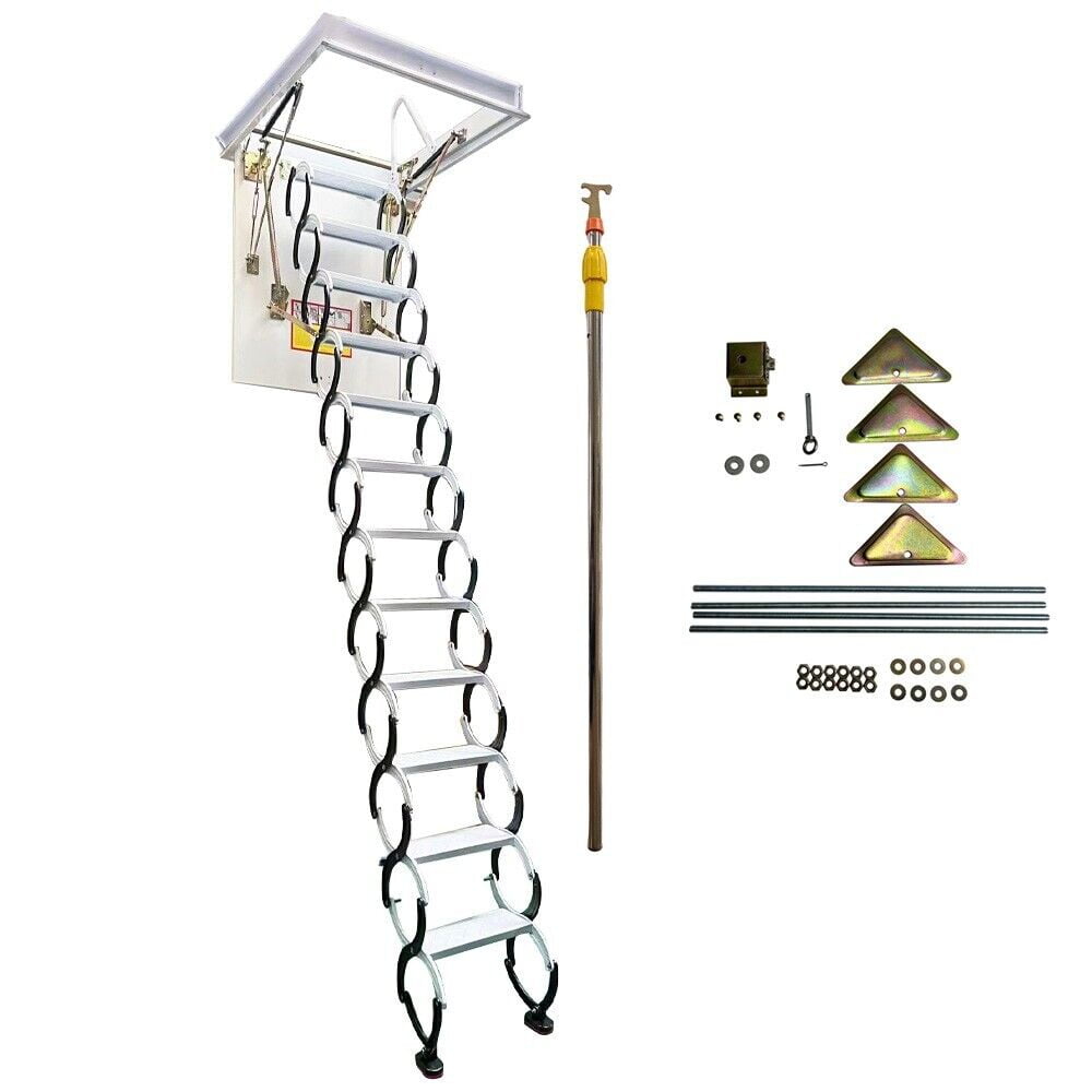 Pull Down Attic Ceiling Ladder Ceiling Mounted Loft Stairs 12 Steps 27. ...