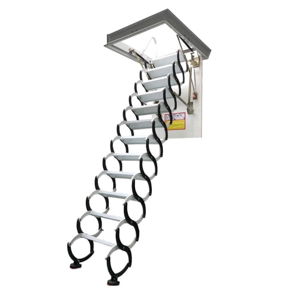 Pull Down Attic Stairs with Handrail Opening Size 30 Inch x 30 Inch 12 Steps 10Feet Height