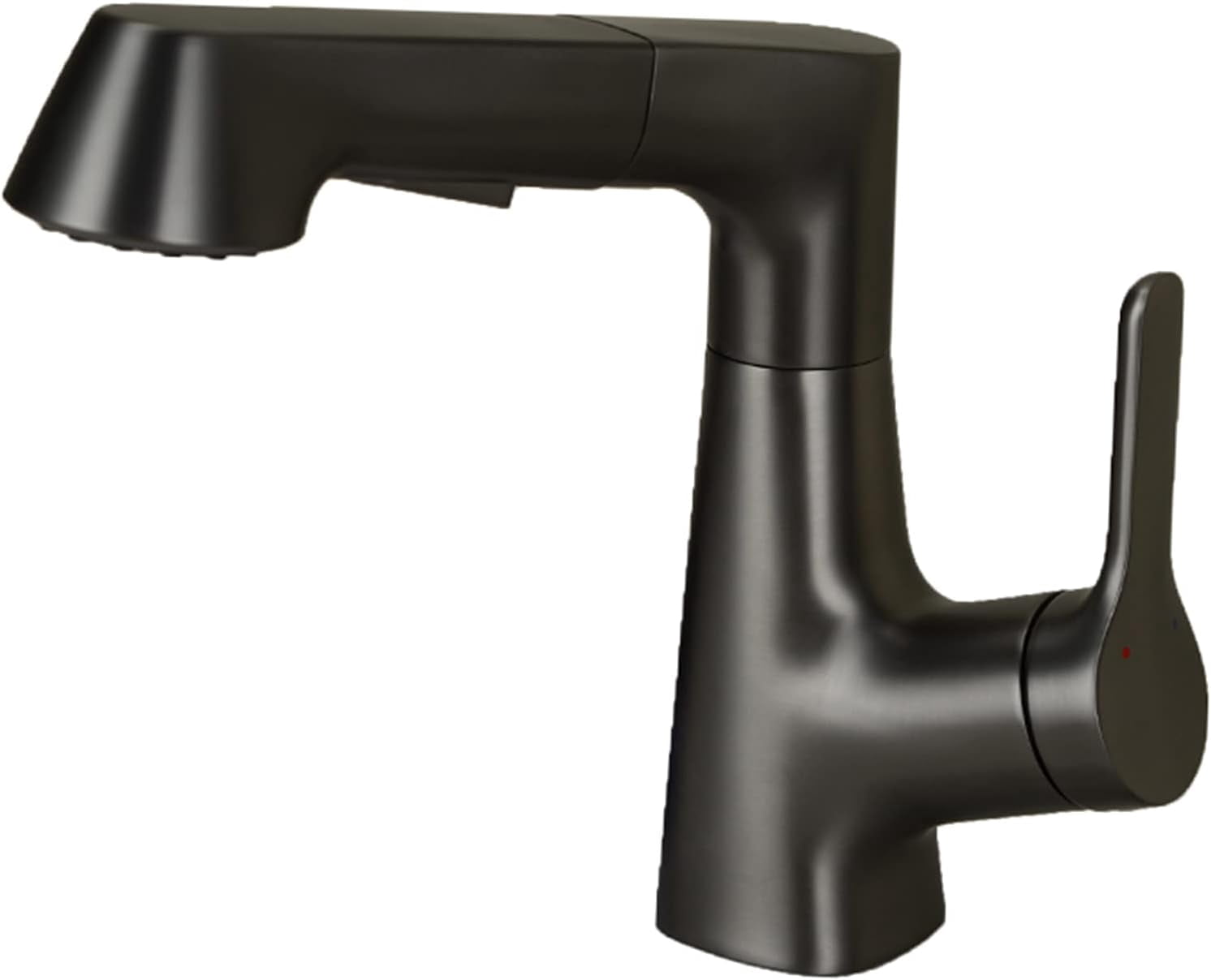 Pull Down Bathroom Solid Brass Basin Faucet with Dual Function Pull Out Sprayer, 360 Degree Swivel Lifting Bathroom Sink Single Handle Hot and Cold Mixer Tap,Black