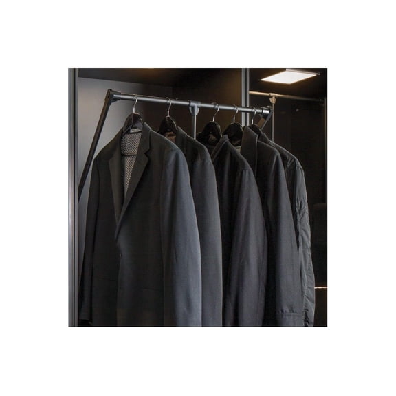 Pull Down Closet Rod, 26 lbs load capacity (Black powder-coated, 35 1/16" - 47 5/8")