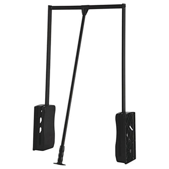 Pull Down Closet Rod, 26 lbs load capacity (Black powder-coated, 35 1/16" - 47 5/8")