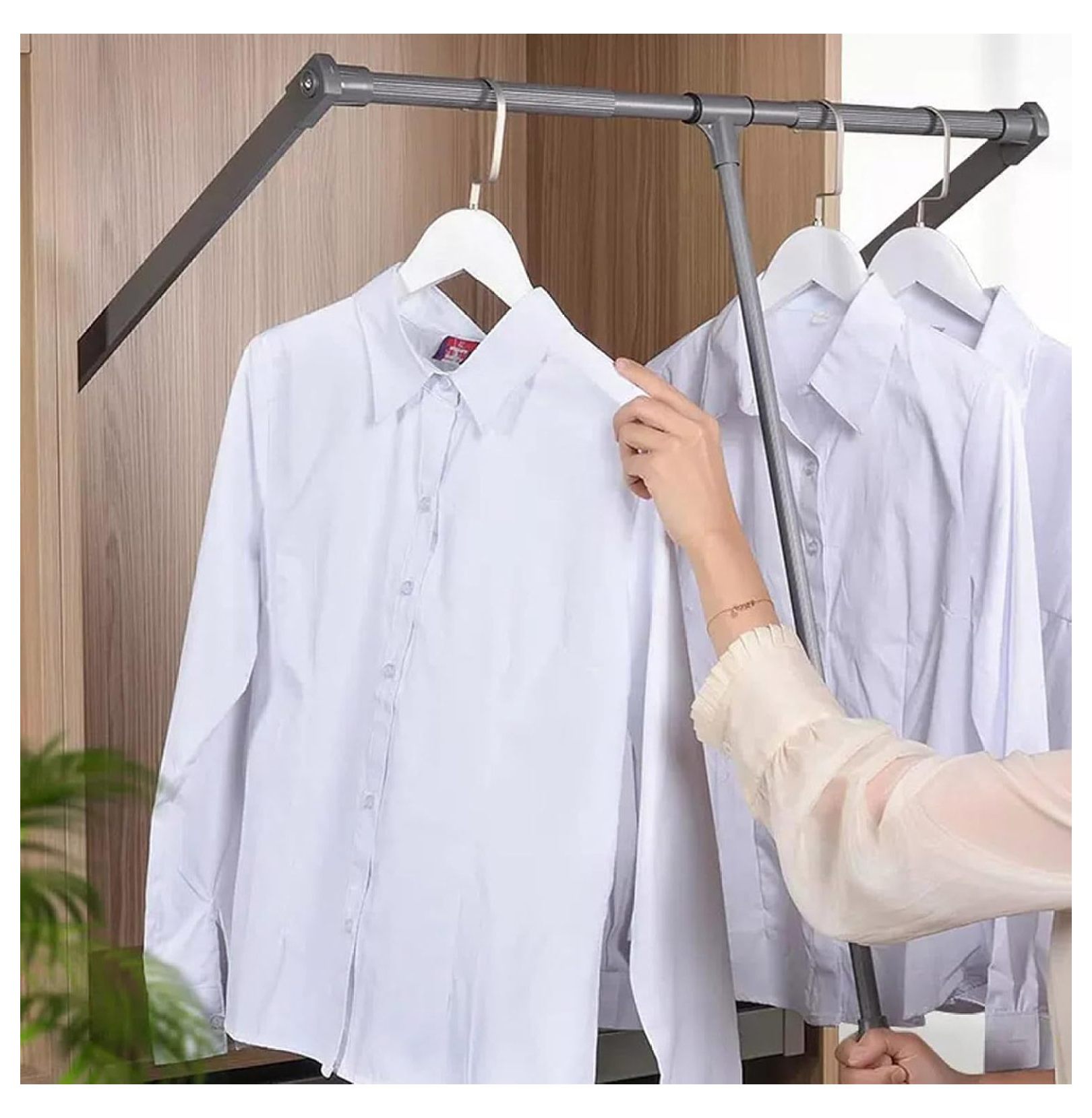 Pull Down Closet Rod Wardrobe Lift Wide Adjustable 2047inch Aluminium