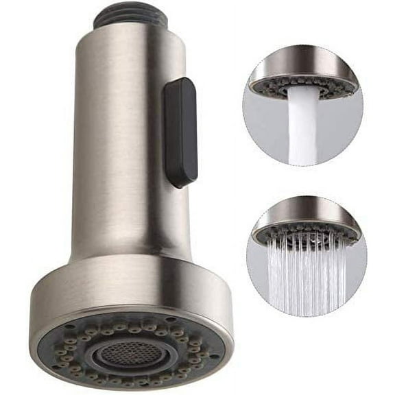 Pull Down Kitchen Faucet Head Replacement with 2 Functions, G 1/2 Pull Out Spray Head for Kitchen Faucet, Brushed Nickel Finish