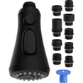 thumbnail image 1 of Pull Down Kitchen Faucet Sprayer Head with 9 Adapter Kit 3 Function Kitchen Faucet Head Replacement. Pull Out Spray Head for Kitchen Faucet Kitchen Tap Sprayer Spout. Matteblack, 1 of 5