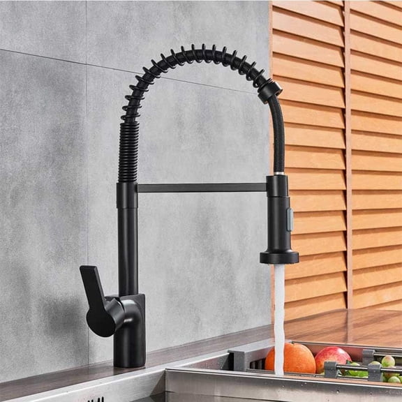 Pull Down Kitchen Sink Faucet, Brushed Nickel Hot and Cold Water Tap, Swivel Spout Spring Kitchen Mixer Tap,Black Bronze