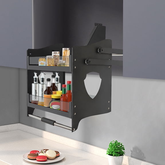 Pull Down Shelf Upper Kitchen Wall Cabinet Storage Organizer (24inch Cabinet)