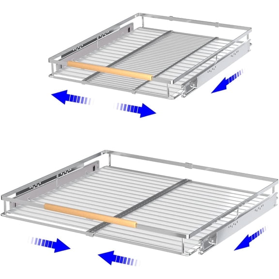 Pull Out Drawer Cabinet Organizer, Expandable Slide Out Storage Shelves - Heavy Duty, Durable and Smooth Slide-Out, 17" x 28" Wide x 22.5" Deep, 2 Pack