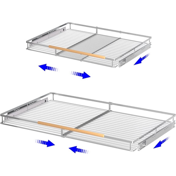 Pull Out Drawer Cabinet Organizer, Expandable Slide Out Storage Shelves - Heavy Duty, Durable and Smooth Slide-Out, 23" x 40" Wide x 22.5" Deep, 2 Pack