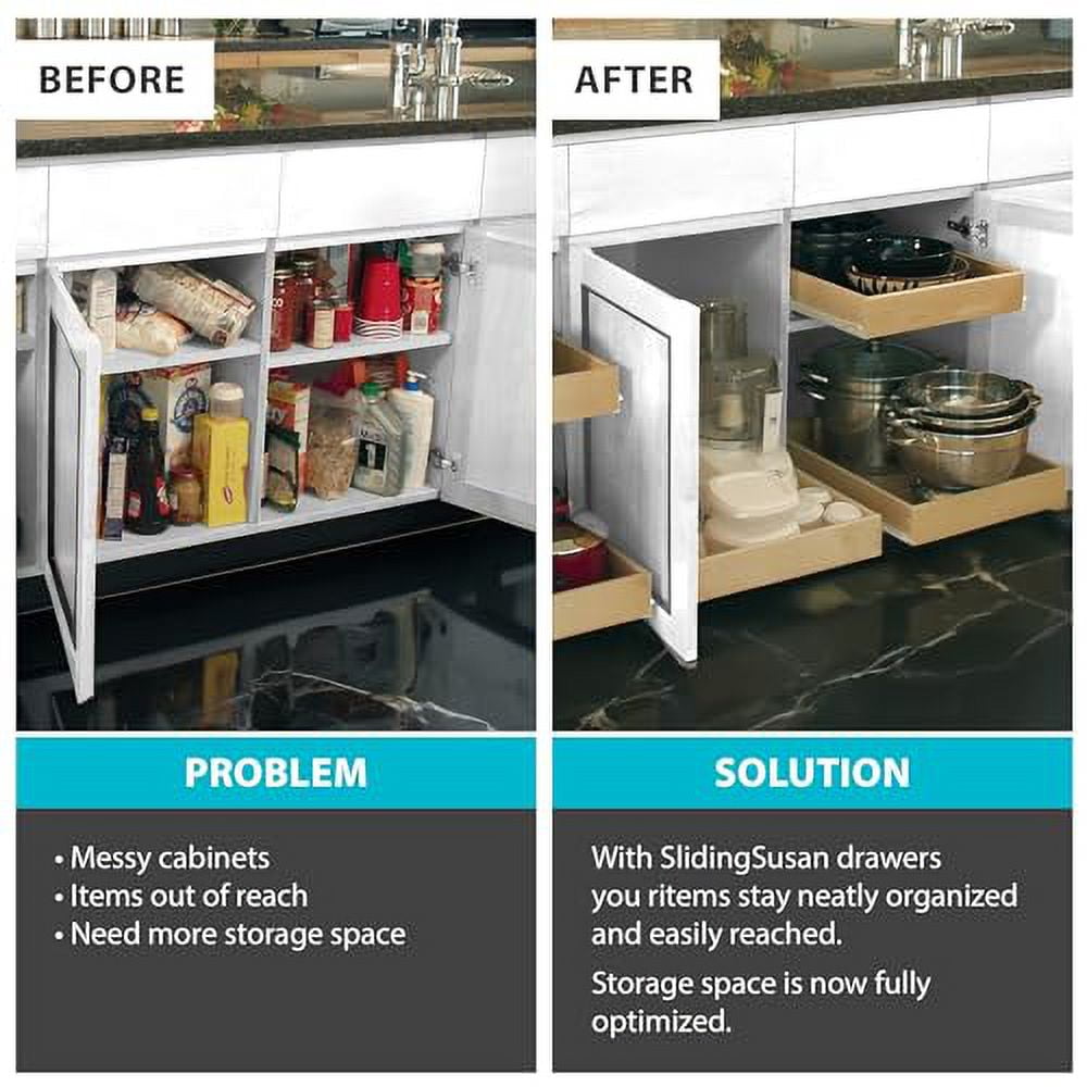 Pull Out Drawer Organizer for Cabinets, Gliding Soft Close Shelves for ...