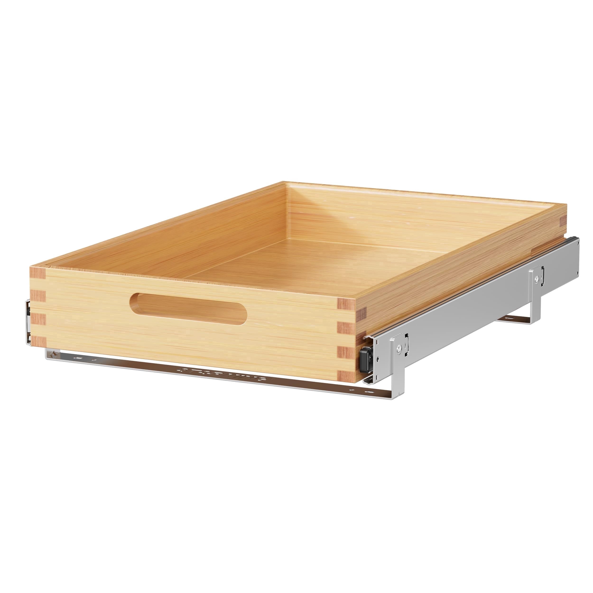 STORKING Heavy-Duty Pull-Out Cabinet Organizer, 15"W x 21"D Slide-Out Wood Drawer, 100 lb Capacity for Kitchen/Pantry Base Cabinets