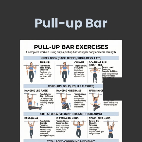Pull Up Exercise Poster, Gym Exercise Poster, Beginner Exercise, 30 Day Exercise Poster, Exercise Plan Poster, Home Exercise, Pull Up Challenge Poster