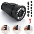 thumbnail image 1 of Pull Down Faucet Head Replacement - for Kitchen Faucet with 15 Adapters, sink sprayer attachment for faucet, 3 Modes Pull Out Kitchen Sink Sprayer Nozzle, Matte Black, 1 of 9