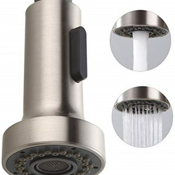 Pull Down Faucet Replacement Head,2 Functions Kitchen Faucet Sprayer Head,G 1/2 Pull Out Spray Head for Kitchen Faucet,Brushed Nickel Kitchen Sink Faucet Head