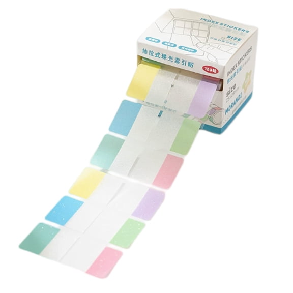 Pull Out Glitter Index Tabs,Sticky Tabs Transparent Small Sticky Notes Flags,Self-Adhesive Writable and Repositionable Book Flags Strip for Planner Journaling Office College Supplies (C)