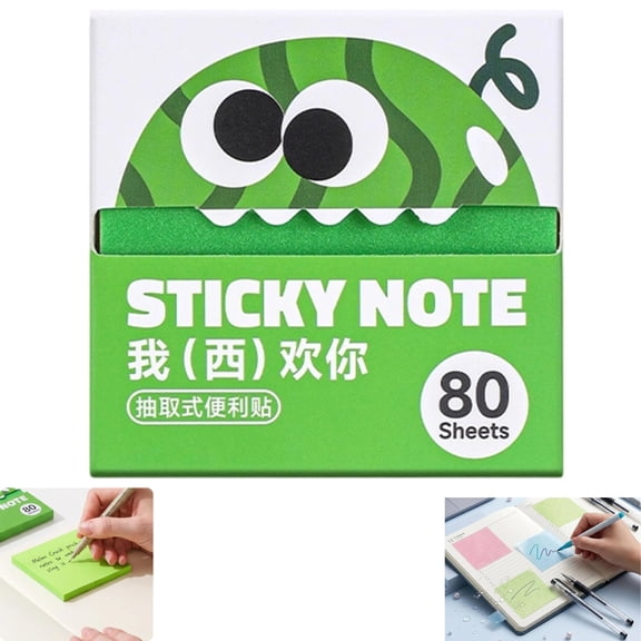 Pull Out Glitter Sticky Notes Cute Sparkle Transparent Post It Notes 80 Sheets Square Paper Memo Pads Self Adhesive Notepads Back To School Planner Home Office Supplies School Supplies Bulk,green