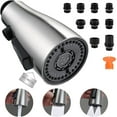 thumbnail image 1 of Pull Down Kitchen Faucet Head Replacement, 3-Function Metal Kitchen Faucet Head High Pressure Kitchen Sink Sprayer Replacement with 9 Adapters Compatible with American Standard, Brushed Nickel, 1 of 22