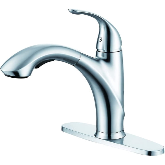 Pull Out Kitchen Tap Stainless Steel Kitchen Mixer Tap Chrome Single Handle Single Hole Kitchen Sink Tap 360Rotation Kitchen Faucet with Bubbler 2 Outlet Modes