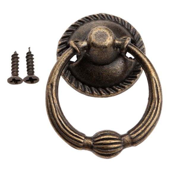 Pull Knobs Handles 37*27mm Antique Bronze Round Ring Iron Vintage Door box Cupboard Drawer Cabinet Furniture Hardware