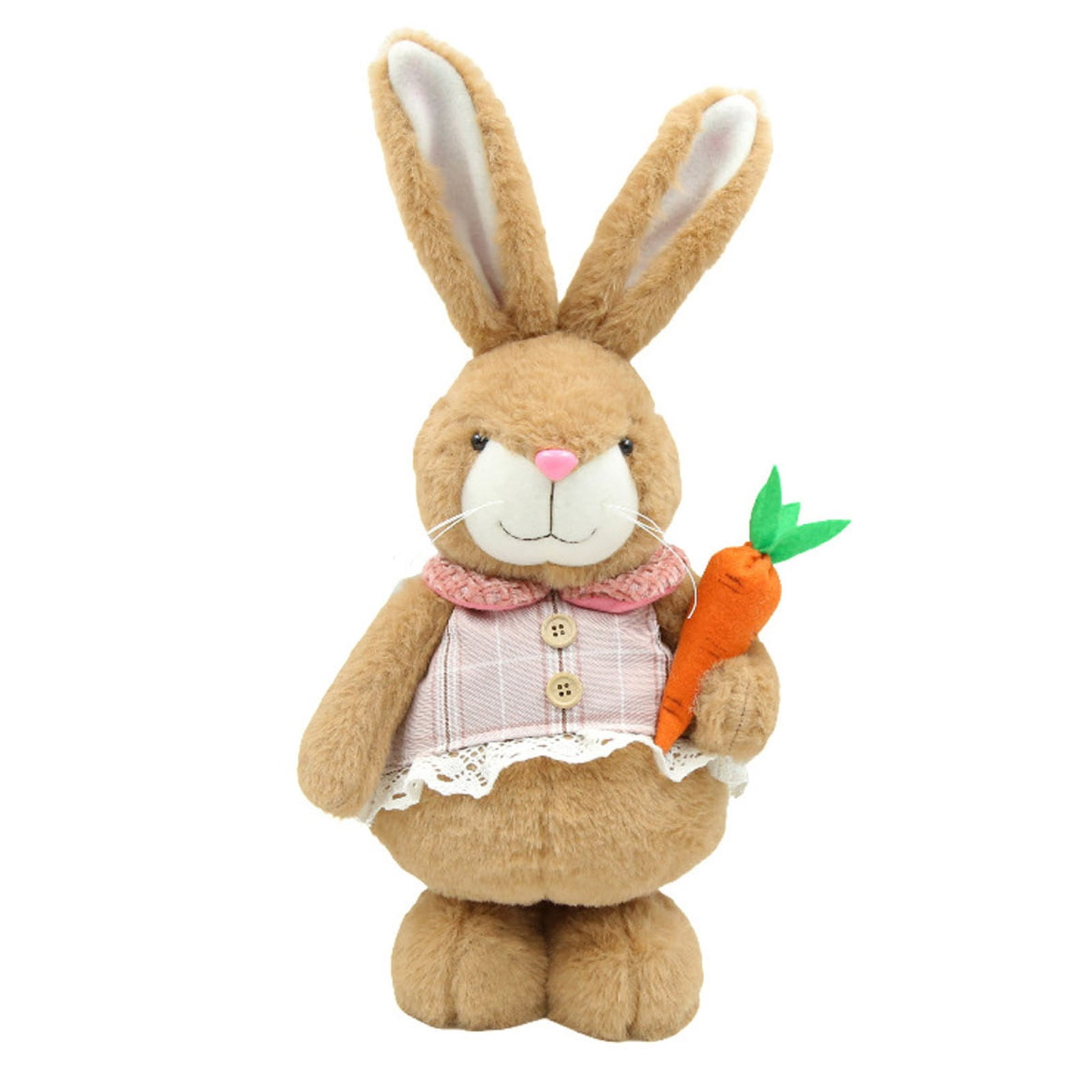 Pull Leg Plush Easter Bunny Toy, Stretchy Rabbit Doll with Long Ears, Pink Fluffy Stuffed Animal for Desktop Decoration, Cute Home Spring Decor, Easter Basket Stuffers