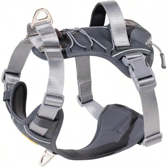 No Pull Martingale Dog Harness Easy Walking Comfortable Control Reflective Adjustable Fit No Twist Front Clip Harness With Handle And Zippered Pockets Gray 1 Chest 2732