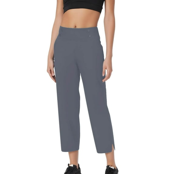 Pull On Dress Pants Women Petite,High Waisted Straight Leg Work Pants Business Office Trousers with Pockets Slacks