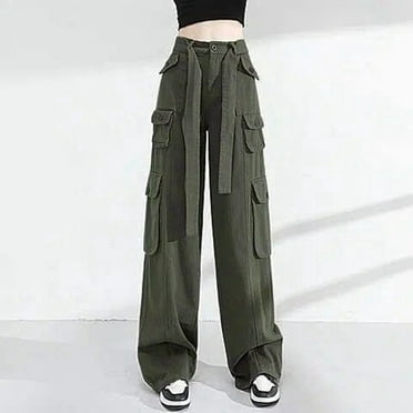 Pull On Jeans For Women High Waisted Wide Leg Bootcut Vintage Lightweight Casual Comfortable Jeans Green L