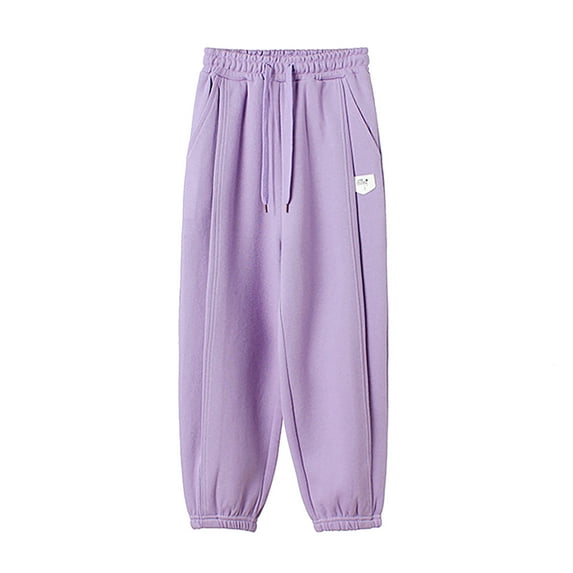 Pull-On Sweatpants Toddler Baby Boys Girls Candy Color Solid Color Leggings Casual Kids Sports Pants New Full Length Pants Purples 5T