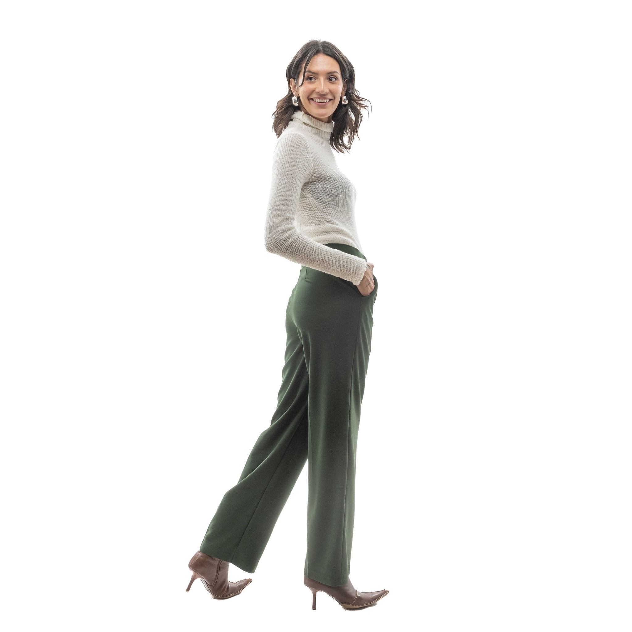 Belted Wide-Leg Pull-On Pant main image 0