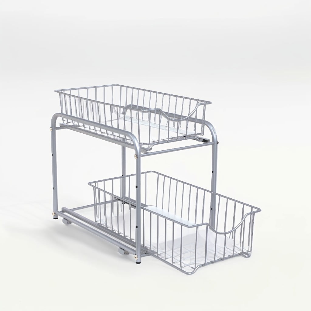Pull Out, 2-Tier Sliding, Stackable Under Sink Cabinet Organizer ...