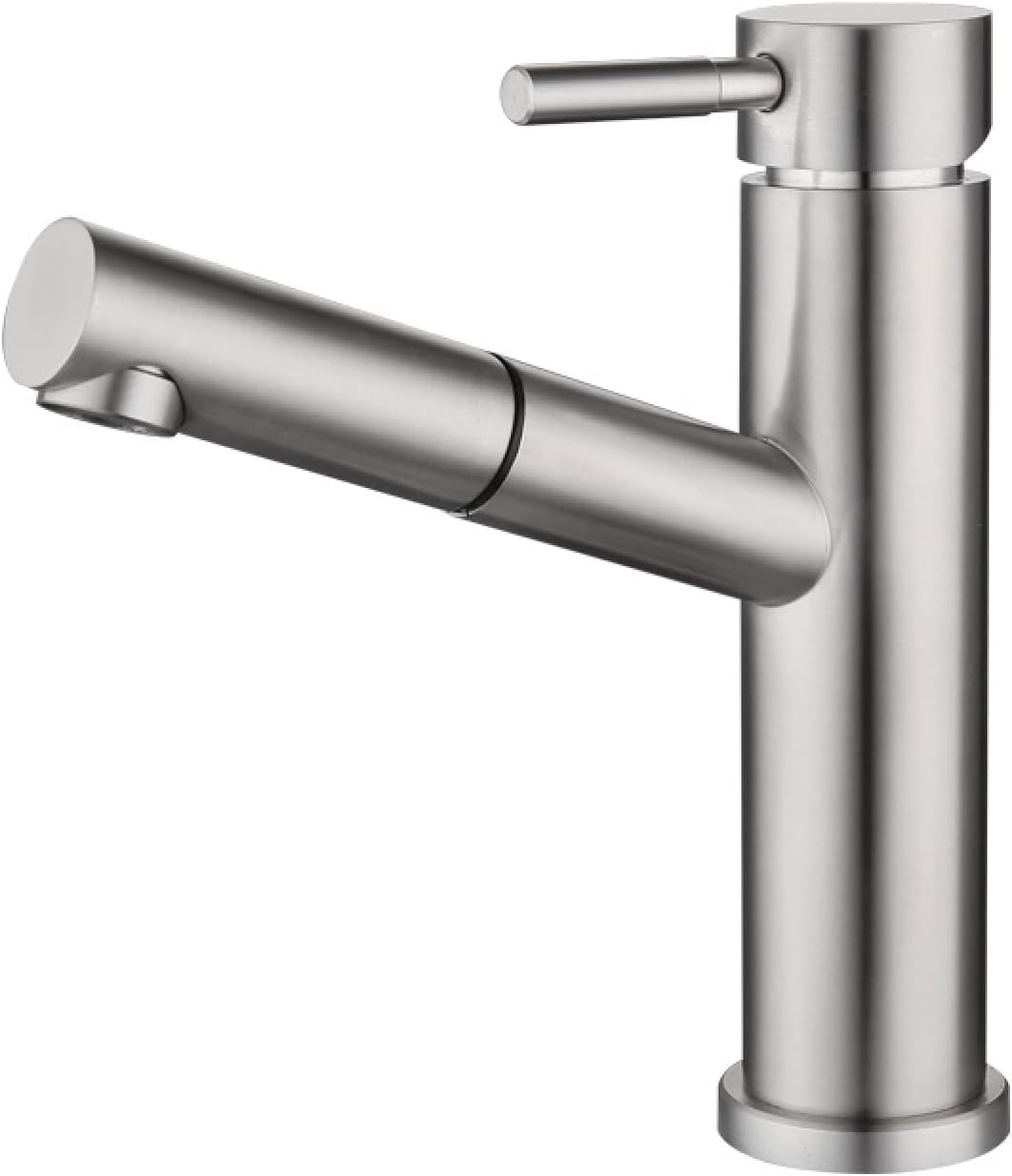 Pull Out Bathroom Faucet Brushed Nickel 360° Swivel Single Handle Vanity Sink Faucet Pull Down Bathroom Faucet