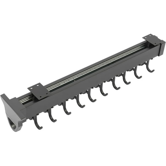 Pull-Out Broom Holder Wall Mount Tools Rack with 20 Hooks Multi-functional Slide Rack Wall Organizer Under Cabinet Organization