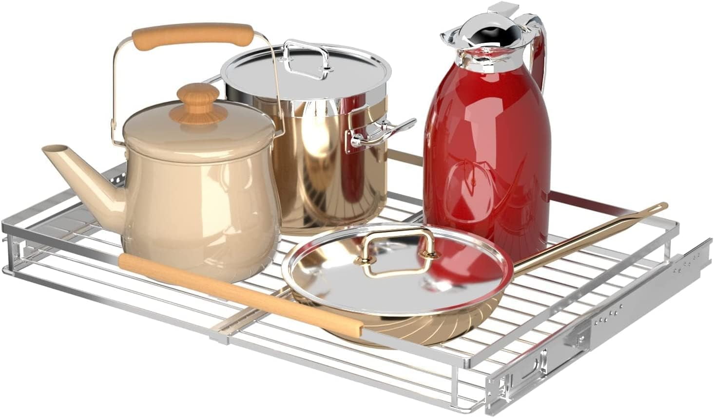 Pull Out Drawer Organizer, Expandable Slide Out Storage Shelf