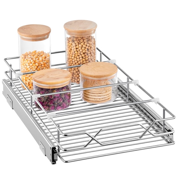 Pull Out Cabinet Organizer 11.6" x 21", Slide Out Cabinet Organizer for Kitchen Organizers and Storage, Slide Out Drawers for Kitchen Cabinets