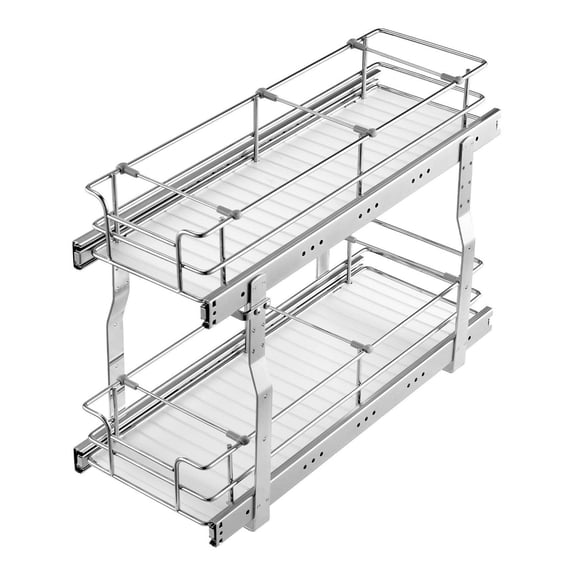 Pull Out Cabinet Organizer 8.5"x21", Slide Out Pantry Shelves, Steel Roll Out Drawers for Kitchen, Under Sink Storage, 10"x22" Install Size