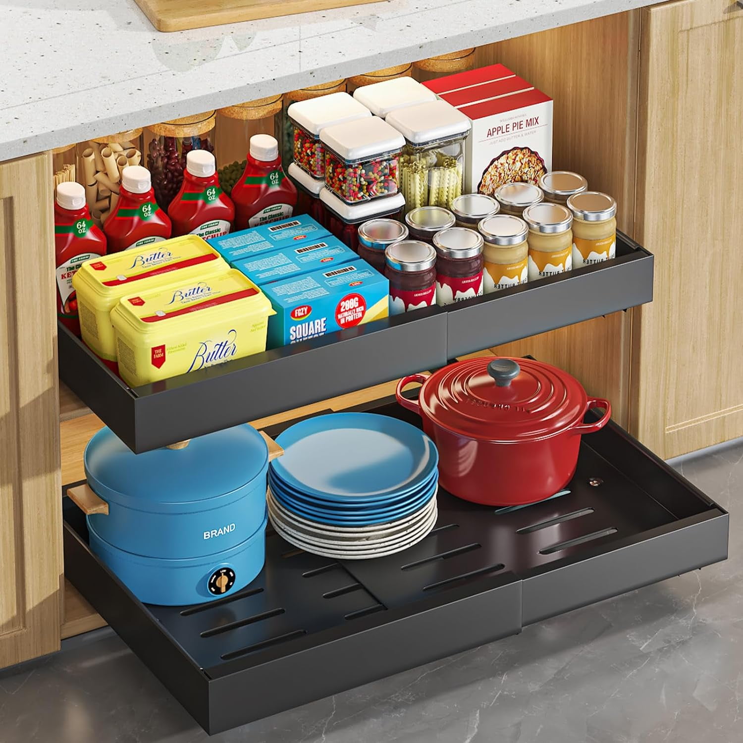 Pull Out Cabinet Organizer, Expandable (12.6