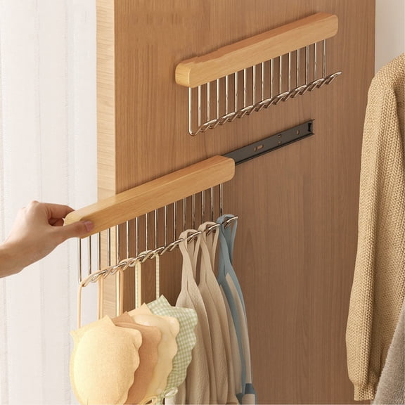 Pull Out Closet Hanger Hook Rack Wall Mounted Telescopic Clothes Drying Organizer for Wardrobe and Underwear