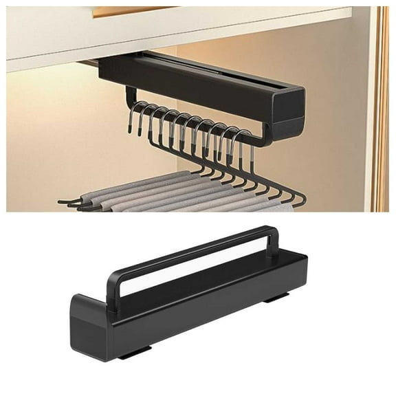 Pull Out Clothes Hanger Rail Rack,Retractable Garment Laundry Drying Rack,Adjustable Sliding Closet Rod Organize Closet Efficiently